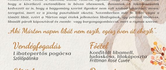 Márton napi Libator és Újbor Ünnep Márton napi Libator és Újbor Ünnep