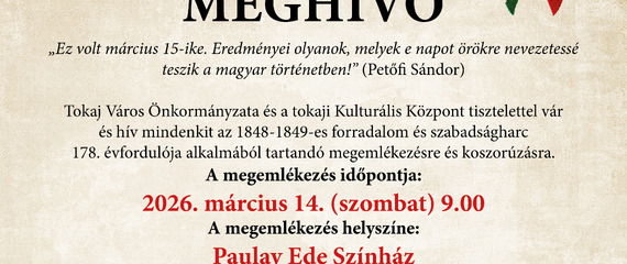 Megemlékezés és koszorúzás az 1848/49-es forradalom és szabadságharc 178. évfordulója alkalmából