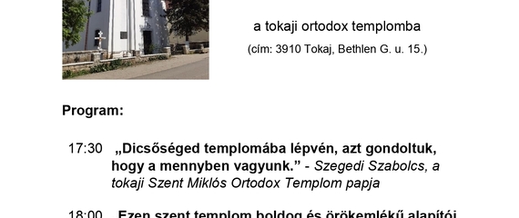 Ars Sacra Fesztivál eseménye Tokajban Ars Sacra Fesztivál eseménye Tokajban